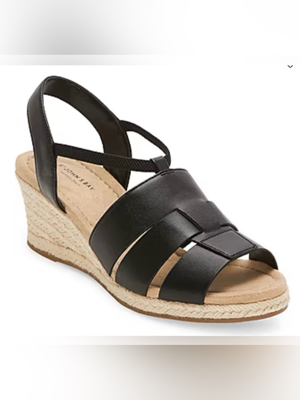 St John’s Bay Black Wedge Sandals